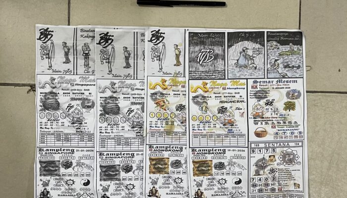 Polres Sergai Ungkap Perjudian Tebak Angka Hongkong, Seorang Juru Tulis Diamankan.