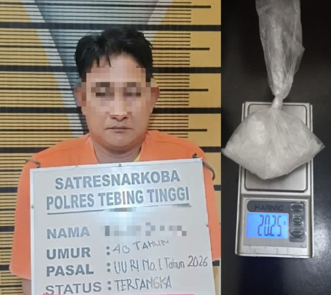Kasus Sabu, Polres Tebing Tinggi Selidiki dan Tangkap Pemilik 20,25 Gram Sabu di Jalan Imam Bonjol